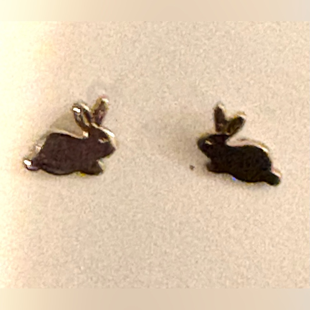 Cute Goldtone Dainty Tiny Rabbit Stud Pierced Earrings
